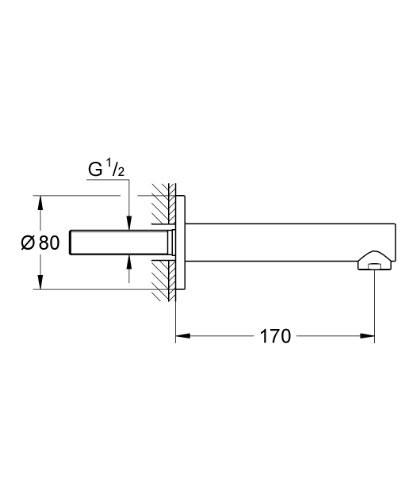 GROHE 13 280 001 CONCETTO New Bathtub Spout