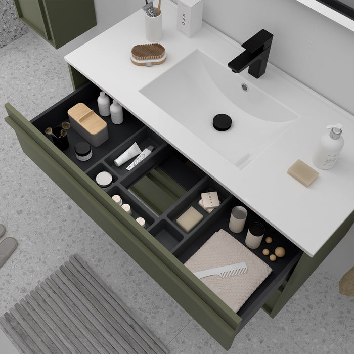 SALGAR ATTILA Conjunto Mueble de Baño Completo Verde Mate