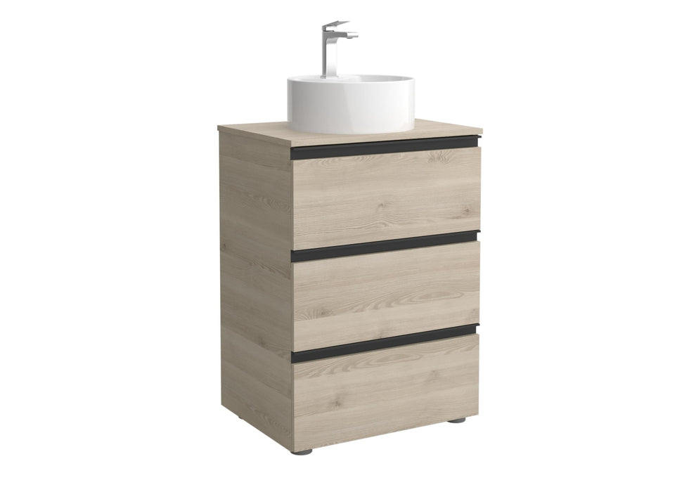 SALGAR BEQUIA METAL Mueble 3C Lavabo sobre encimera Natura