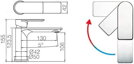 IMEX BDO020-1 SAONA Grifo Monomando Lavabo Apertura en Frío Cromo
