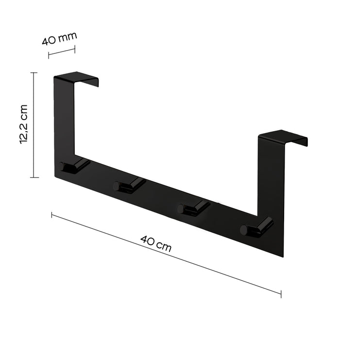 GEDY 21231400100 Percha Múltiple Puerta 40MM Negro Mate