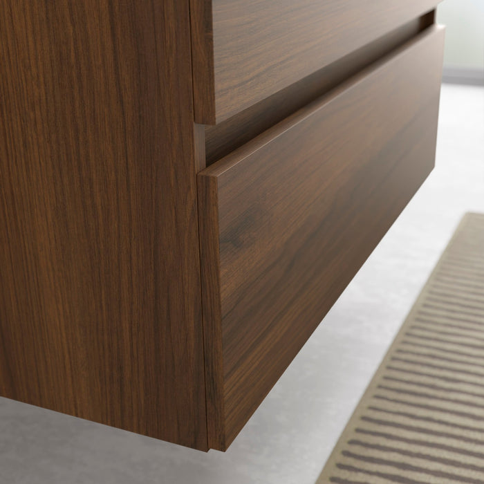 SALGAR BEQUIA Bathroom Cabinet with Veneto Sink Color Nogal Maya