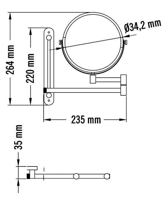 MEDICLINICS Magnifying Mirror AI0170C Bright Steel