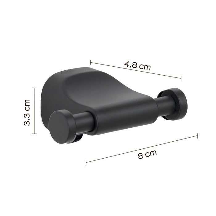 GEDY ST261400100 STELVIO Double Hook Matte Black