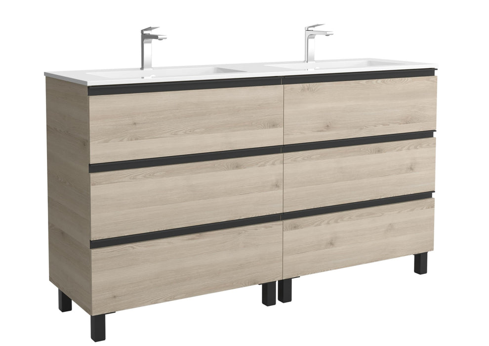 SALGAR BEQUIA METAL Mueble 3C Lavabo Vilna 160 cm Natural