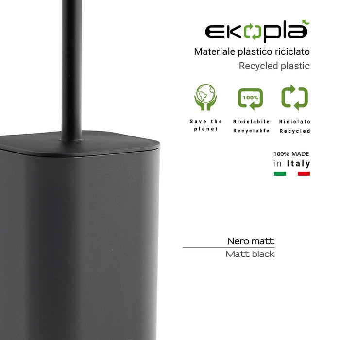 GEDY 63331400300 SEVENTY EKOPLA Matte Black Toilet Brush Holders