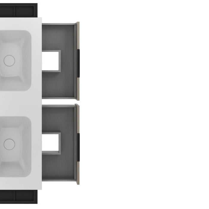 AMIZUVA C0073759 KEIKO Bathroom Furniture with Sink 4 Drawers 120 cm Fumé Arenado