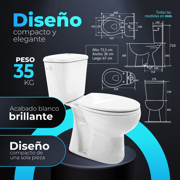 BATHME GADIR Inodoro Completo Salida Suelo Blanco