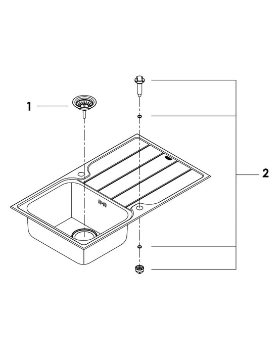 GROHE 31571SD1 K500 Fregadero Reversible Acero Inoxidable Escurridor