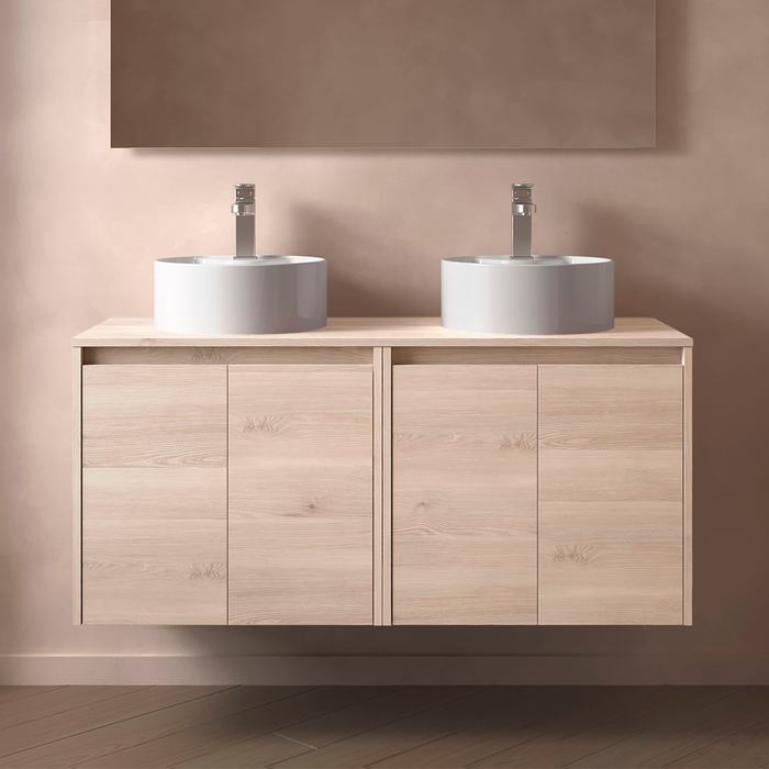 SALGAR 105576 NOJA Mueble de Baño con Tapa Encimera 4 Puertas 140 cm Color Natural