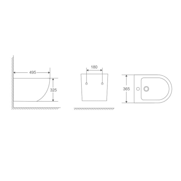 AQUORE GÉNOVA Bidé Suspendido Compacto Blanco Mate
