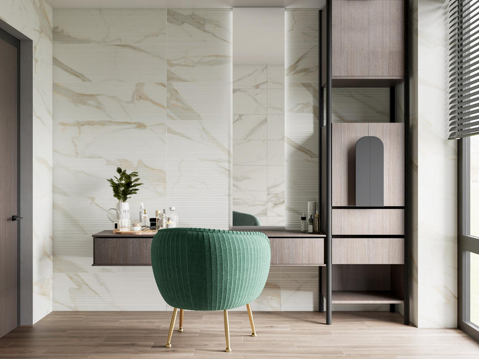 PAMESA CALACATA GOLD GLOSS Tile 30X90 White Paste