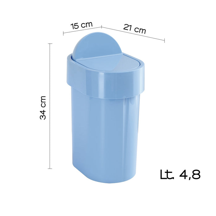 GEDY 80098600300 JUNIOR Trash Can With Lid 48 Light Blue