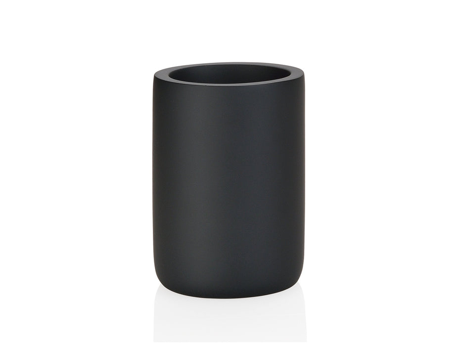 ANDREA HOUSE BA18253 Portacepillos Polirresina Negro Mate