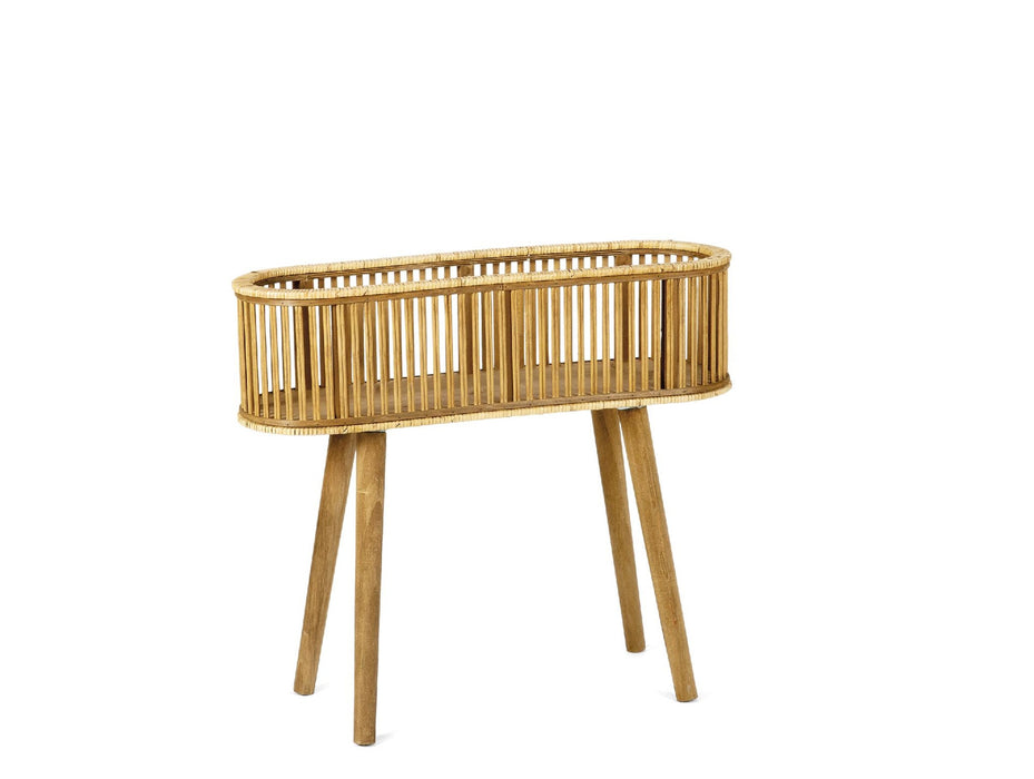 ANDREA HOUSE AX71040 Macetero Pie Bambú/Ratán 68x22x59,5 CM