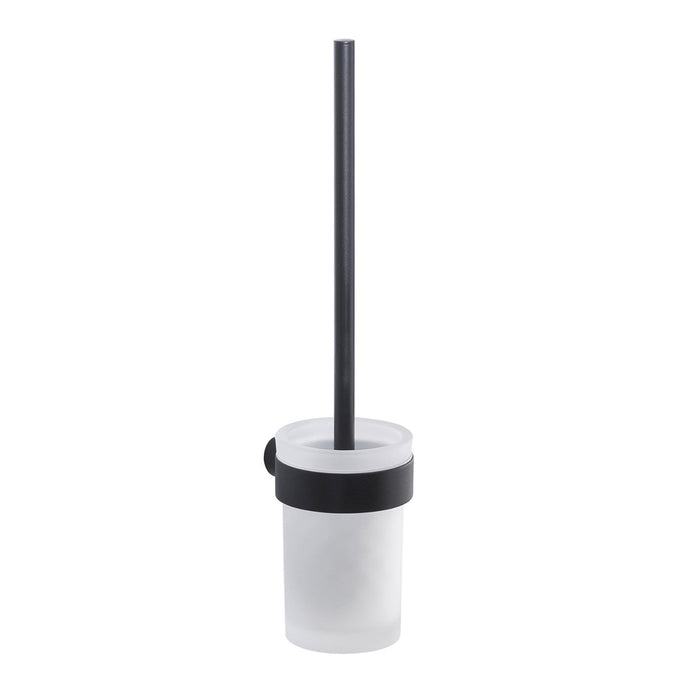 GEDY PI330314100 PIRENEI Matte Black Wall-mounted Toilet Brush Holder