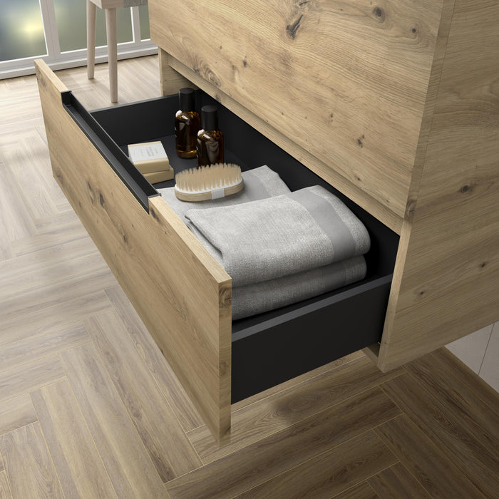 SALGAR 121986 LENI Mueble+Lavabo TOSCANA 2 Senos 140cm Roble