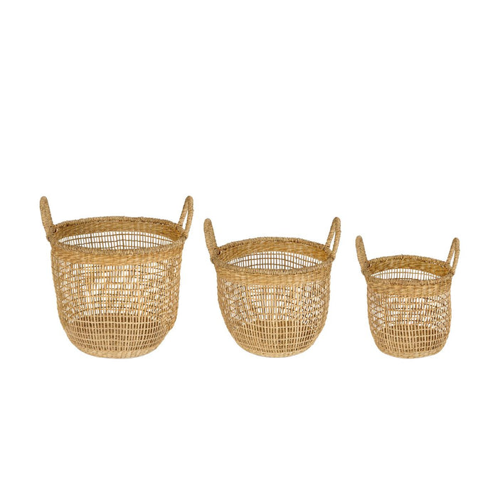 ANDREA HOUSE AX22212 Set de 3 cestas de fibra vegetal beige