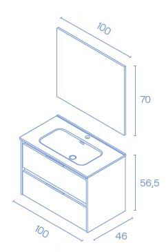 AMIZUVA C0073838 SUKI Complete Set 2 Drawers 100 White Gloss