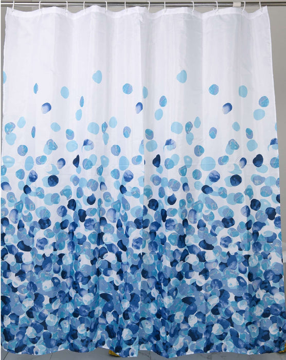 GEDY TTE13651200 DOTTY Cortina de Ducha Blanco y Azul