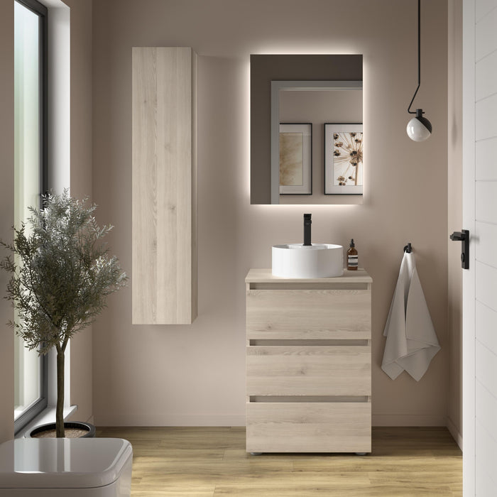 SALGAR BEQUIA Mueble 3C Lavabo sobre encimera Natural