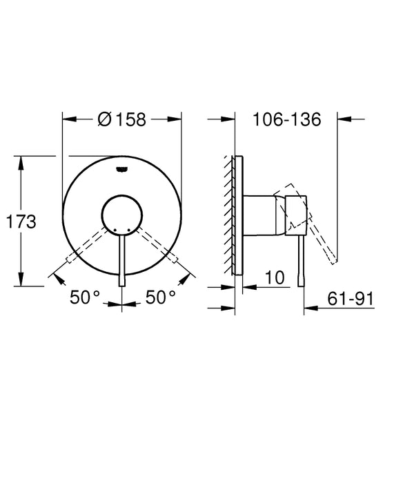 GROHE 24 168 GL1 ESSENCE Monomando Ducha 1/2" Oro Brillo