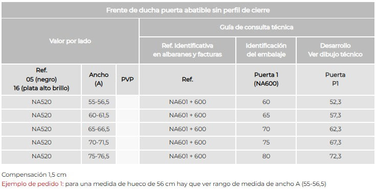 KASSANDRA NARDI Shower Screen Front Hinged Door Without Closing Profile Brushed Gold Transparent