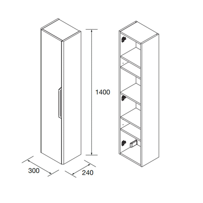SALGAR 119737 LUVA Pilar Color Gris Satinado Tirador Negro
