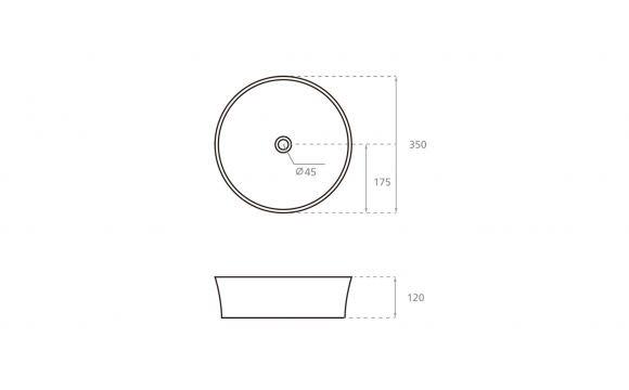 BATHCO 4086 VOLTA 35 Lavabo Encimera redondo