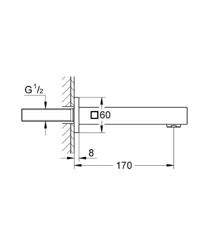 GROHE 13 303 000 EUROCUBE Bathtub Spout