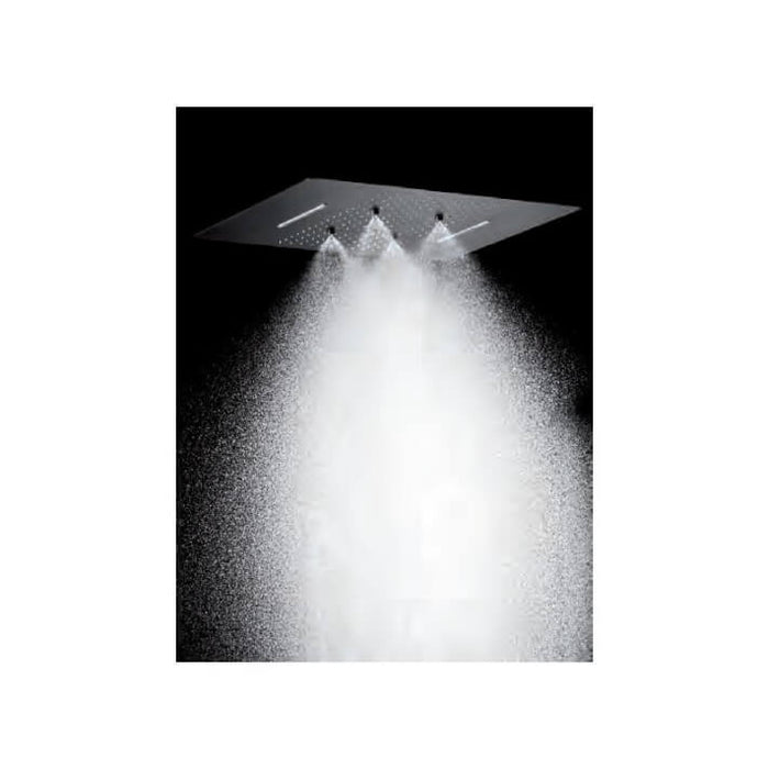 IMEX RPG590-P/NG Rociador Empotrado Rectangular 3 Vías con Premarco Negro Mate