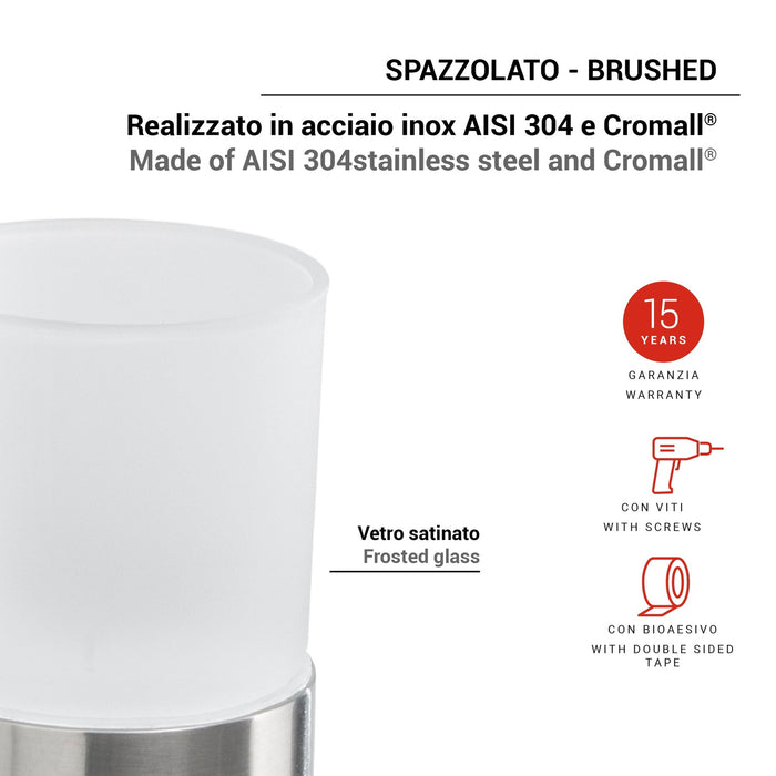 GEDY FJ103800000 FUJI Brushed Toothbrush Holder