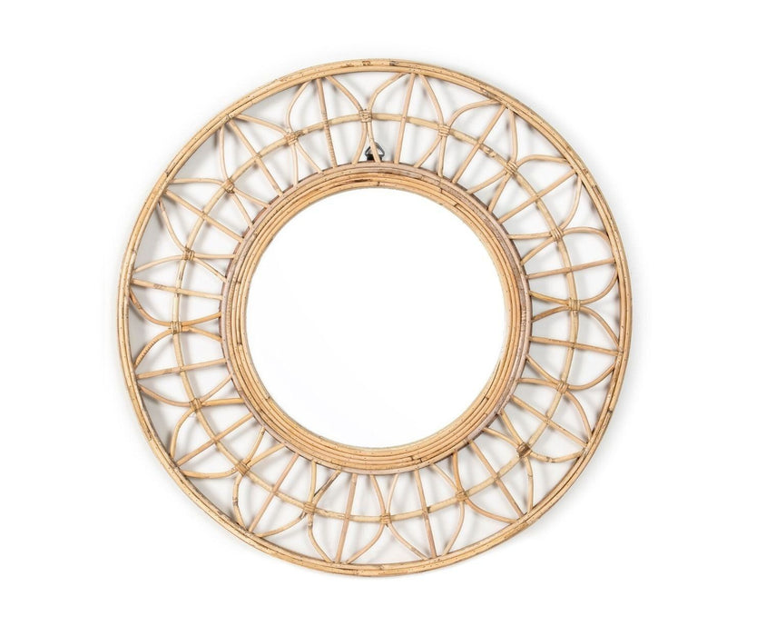ANDREA HOUSE AX70238 Espejo Pared Redondo Ratán y Madera