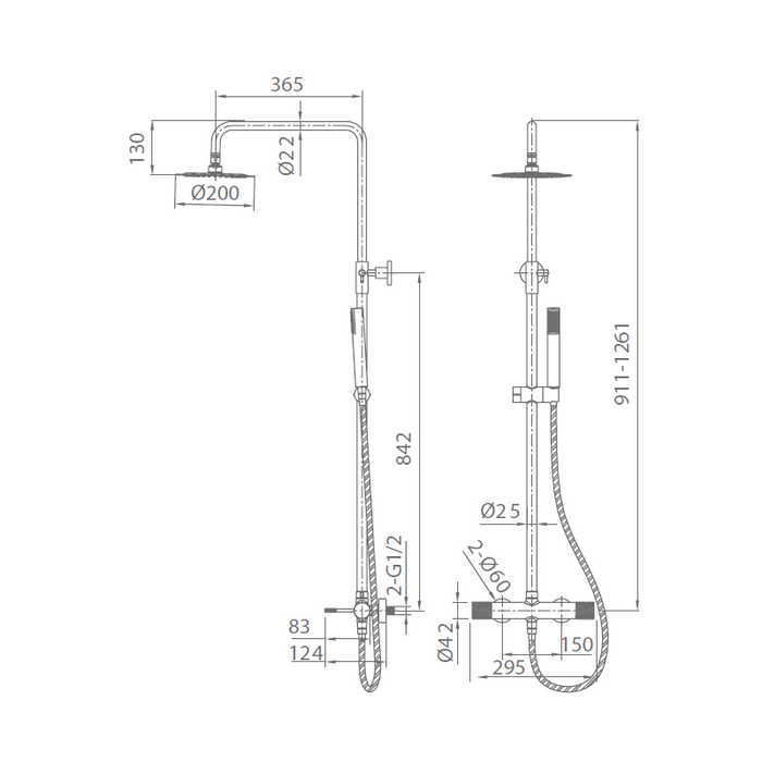 IMEX BDG053 GENOVA-PIAMONTE Conjunto De Ducha Monomando Cromo