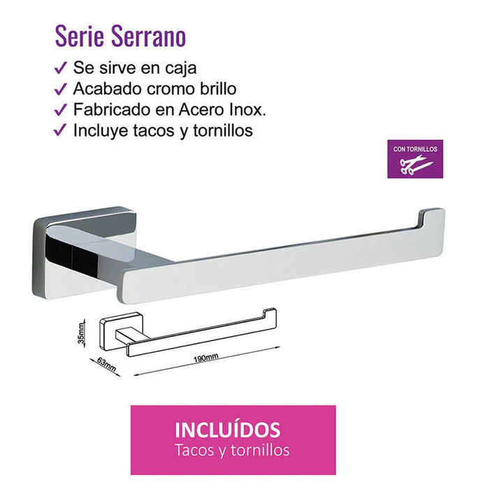 OXEN 324684 SERRANO Portarrollos Acero Inoxidable