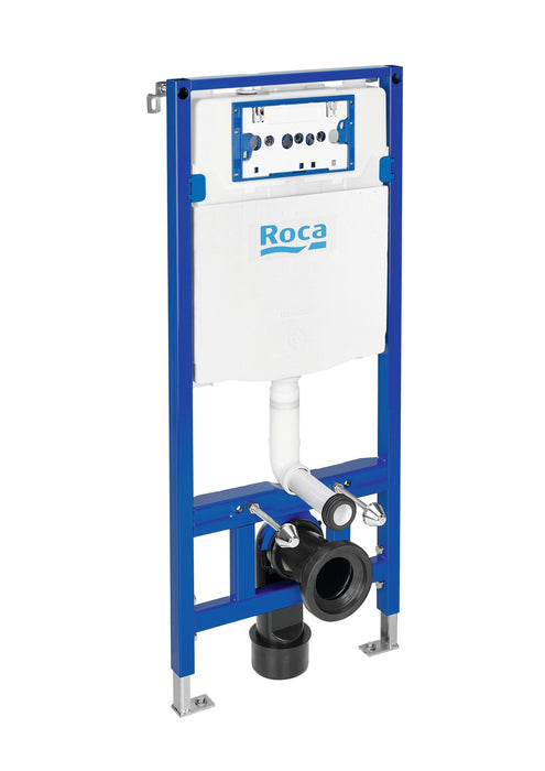 ROCA PACK THE GAP 48 SQUARE+DUPLO Wall Hung Rimless Toilet Hidden Fixings White Button