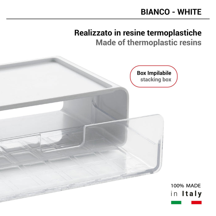 GEDY 63022200300 SEVENTY Caja Apilable Blanco