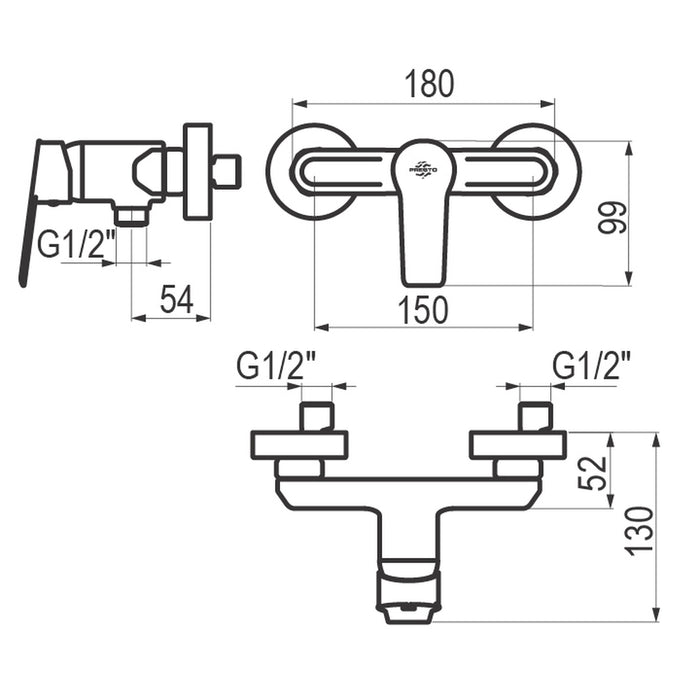 PRESTO 7123000 Albos grupo ducha Cromo