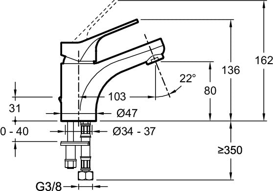 Jacob Delafon E75761-CP ALEO Grifo monomando para lavabo