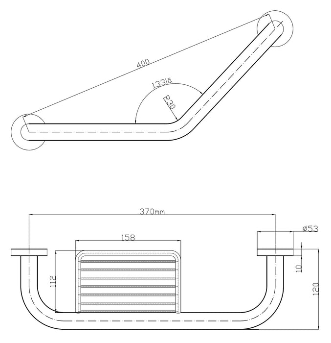 MEDICLINICS AC0957C Manillón Angular con Jabonera Cromo