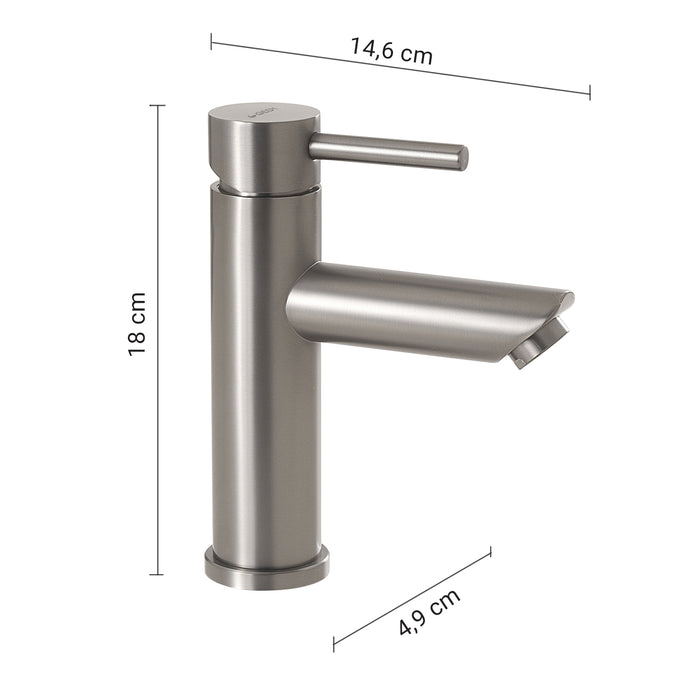 GEDY MXGA0138000 GARDA Grifo bajo de lavabo cepillado