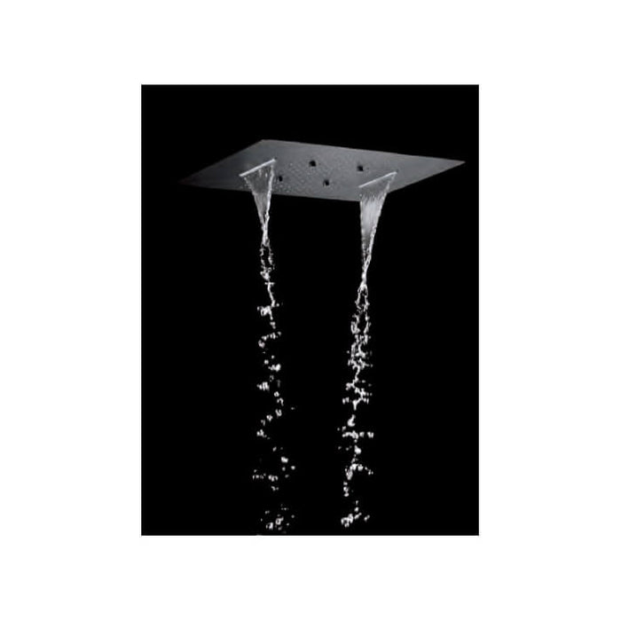 IMEX RDG590-P/NG Rociador Empotrado Rectangular 3 Vías con Premarco Negro Mate