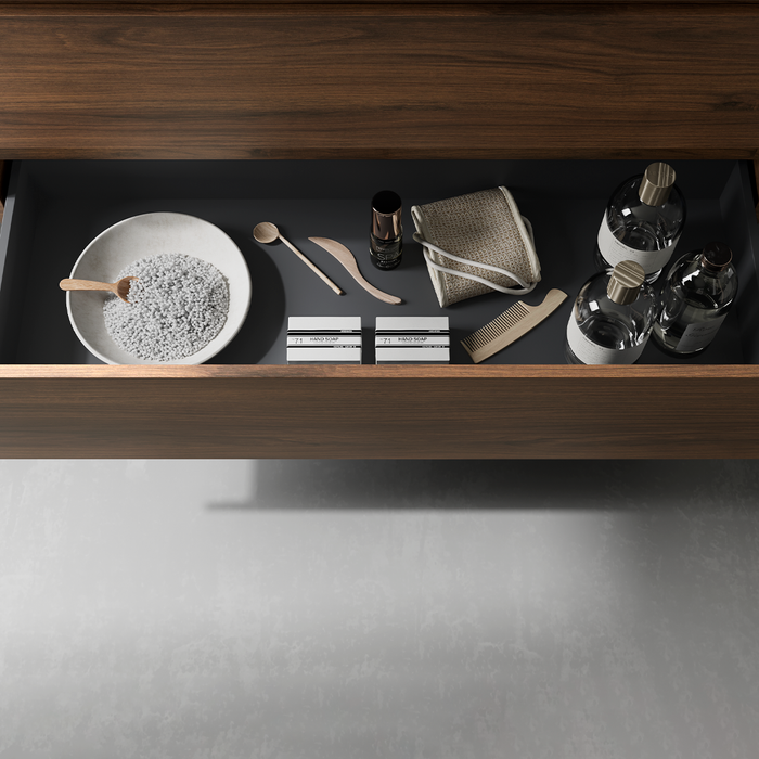 SALGAR BEQUIA Bathroom Furniture with Sink 2 Drawers 1 Right Door Nogal Maya