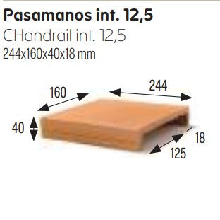 GRES DE ARAGON 900017 NATURAL Pasamanos 12,5 (Caja 11 Piezas)