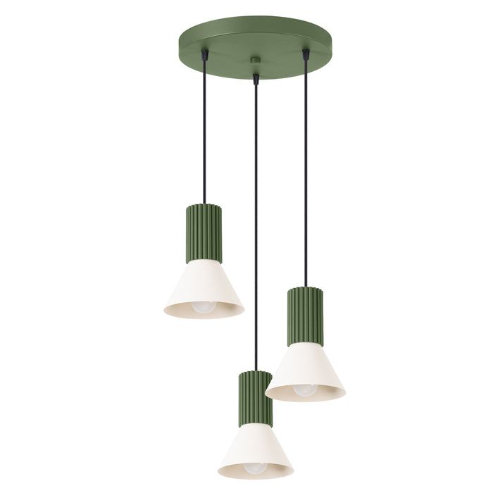SOLLUX SL.1873 Lámpara colgante ESTRIA 3P beige/verde oliva beige/verde oliva