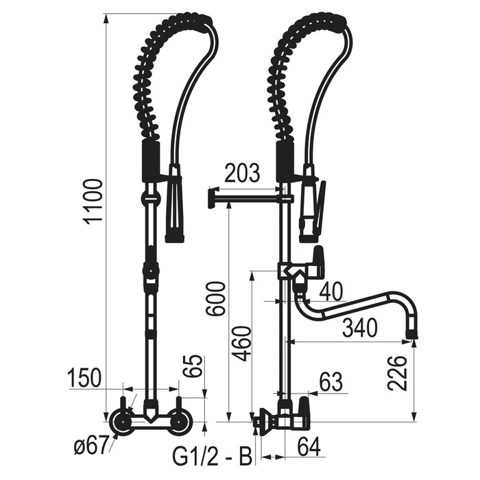 PRESTO 70826 Columna industrial mezcladora bimando Cromo