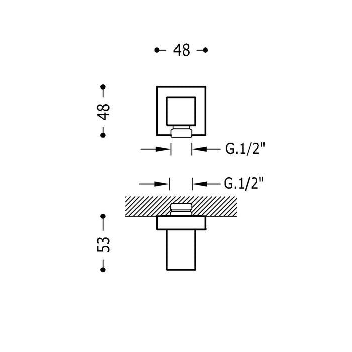 TRES 00618301 TOMA De Agua A Pared Cromada Para Flexo