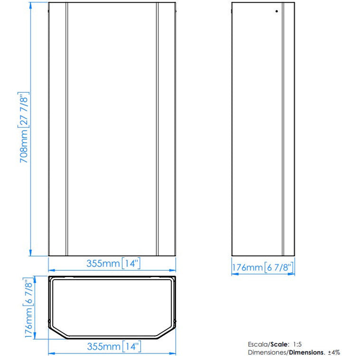 MEDICLINICS PPA4279 Papelera Abierta 40 l Blanco