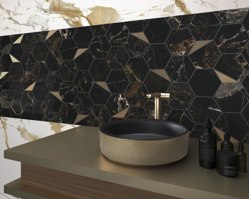 DUNE 188534 GLAM BLACK&GOLD Sink Countertop Mount