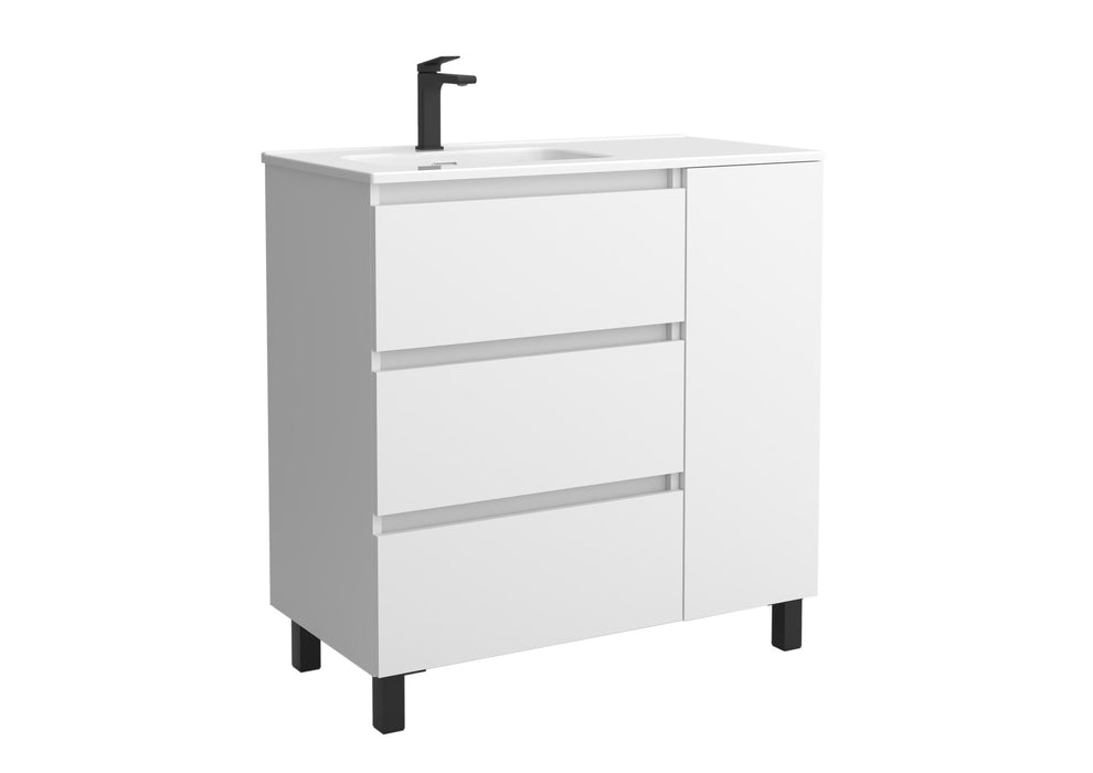 SALGAR 117493 BEQUIA PLUS Mueble de Baño 1 poza Porcelana 110cm Blanco Mate